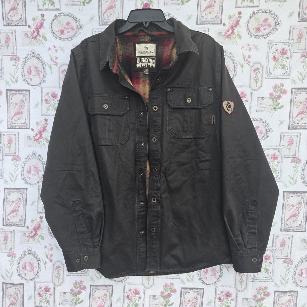 Legendary Whitetails Men's Journeyman Flannel‎ Lined Rugged Shirt Jacket Gray M